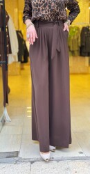 1072 NİSA BOL PAÇA PANTOLON KAHVERENGİ - 5