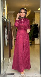 1189 REYNA ELBİSE BORDO - 2